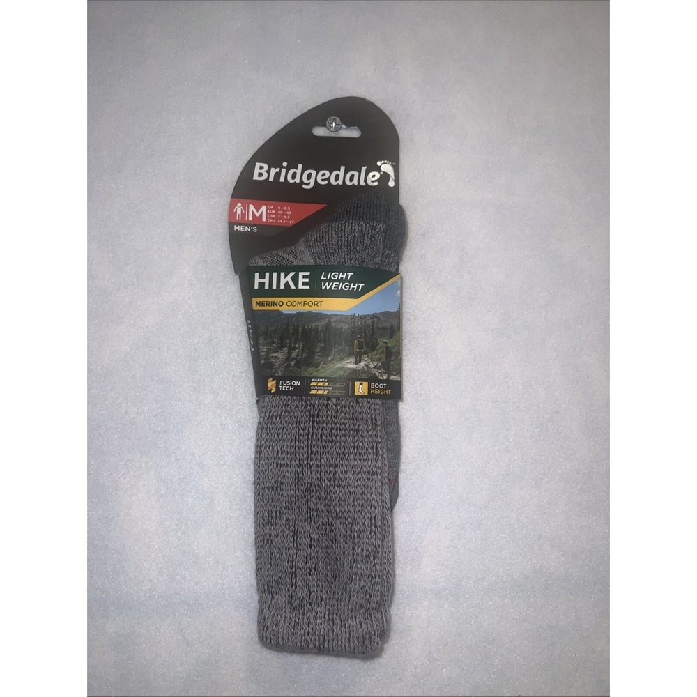 Bridgedale Mens Hike Lightweight Merino Comfort Boot Socks Medium